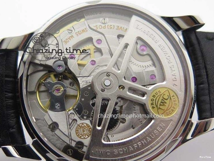 MIROTIME 0425 Practical Portuguese Real PR IW500109 ZF 1:1 Best Edition Black Dial On Black Leather Strap A52010 V 7308